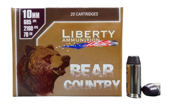Liberty Ammunition Bear Country 10mm Auto 70gr Hollow Point - Box or Case