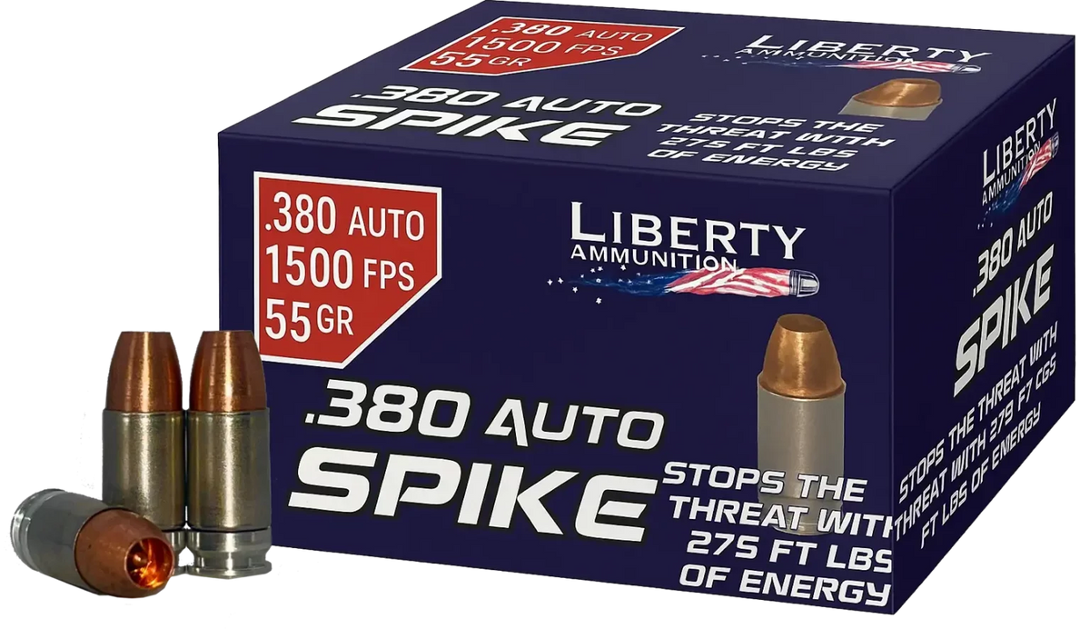Liberty Ammunition Spike .380 ACP 55gr Copper Solid Hollow Point - Box or Case