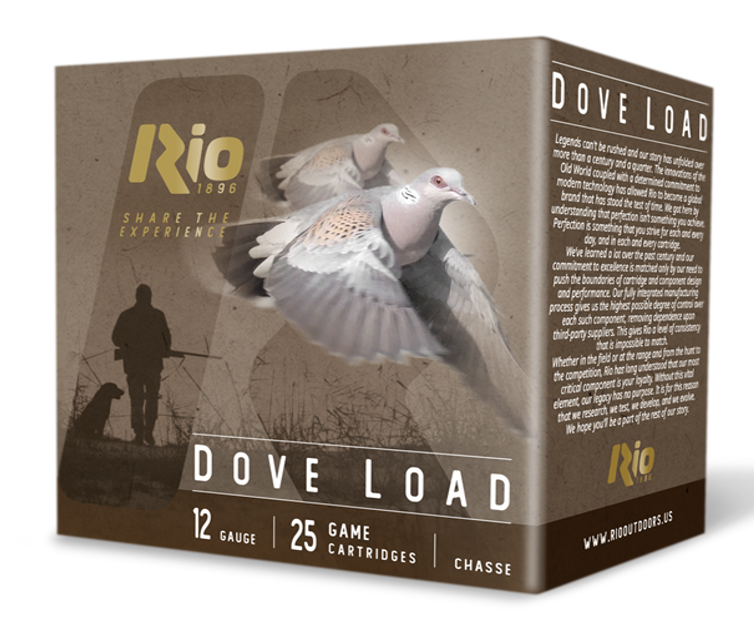 Rio Ammunition Dove Load 12 Gauge 2.75" 1 oz #8 Shot 25 Rd - Box or Case