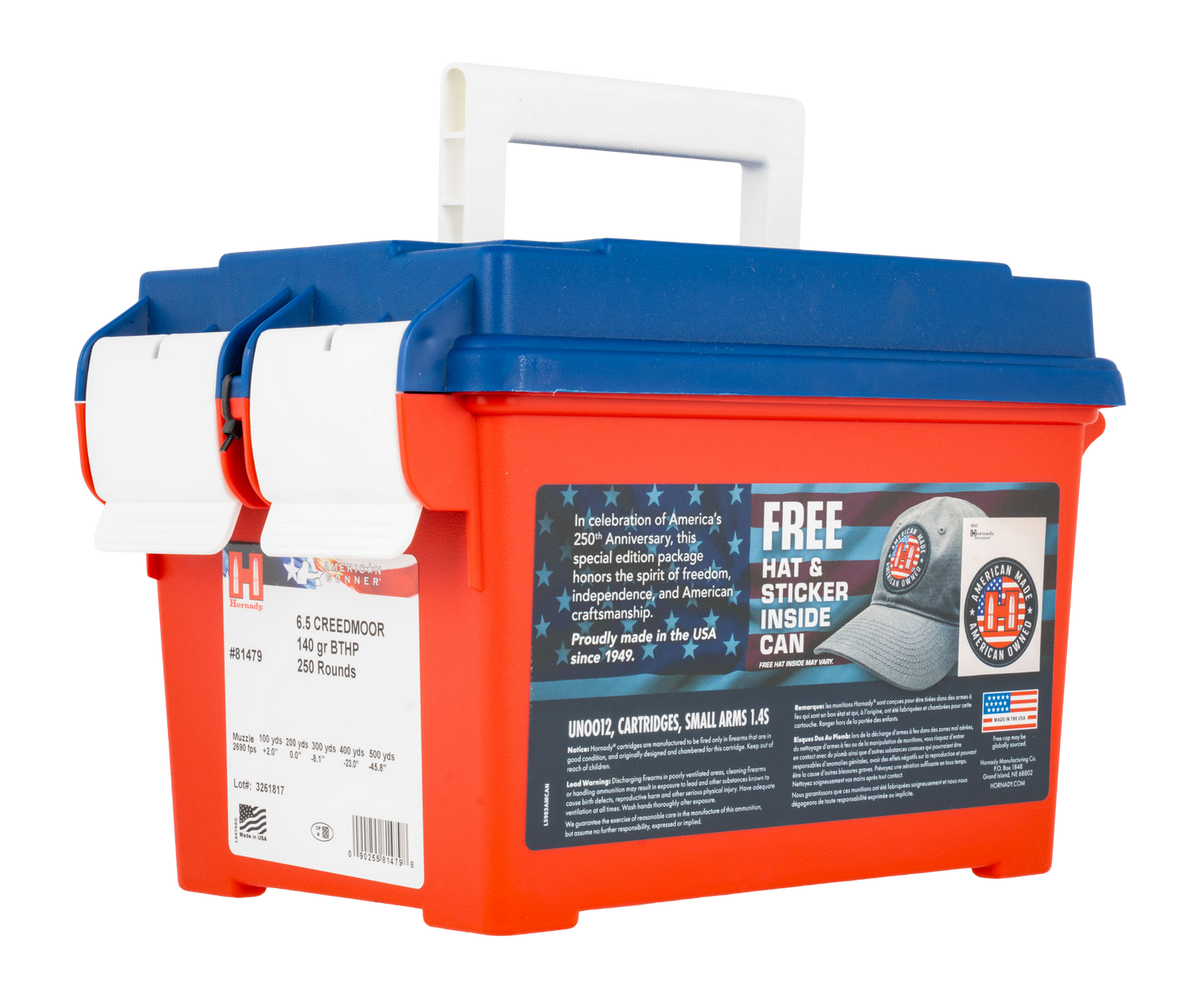 Hornady American Gunner 250th Anniversary 6.5 Creedmoor 140gr BTHP - Box or Case
