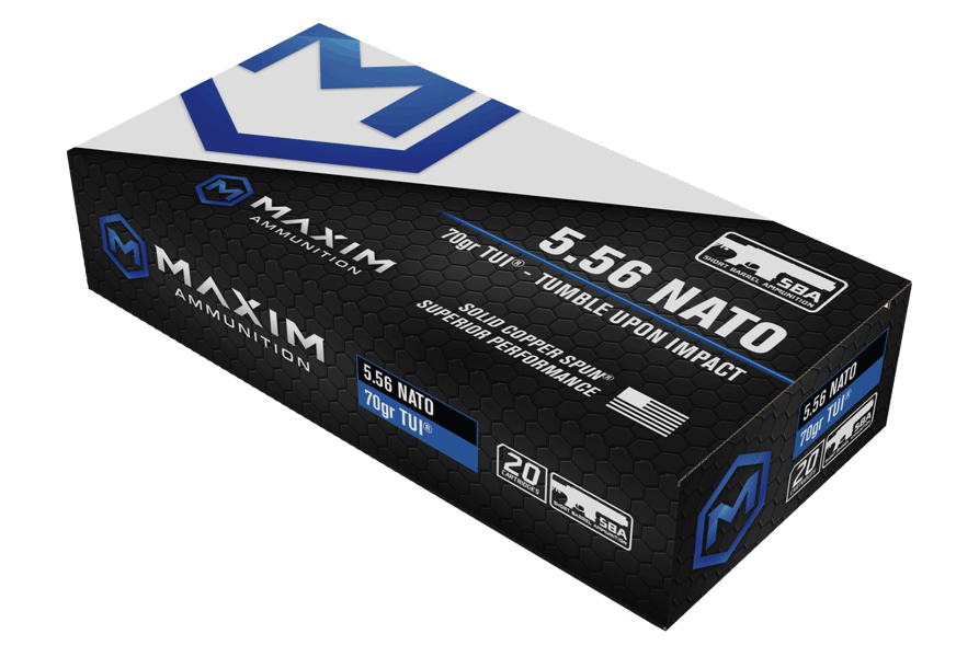 Maxim Defense 5.56 NATO 70gr TUI SBA Rifle Ammo - Box or Case