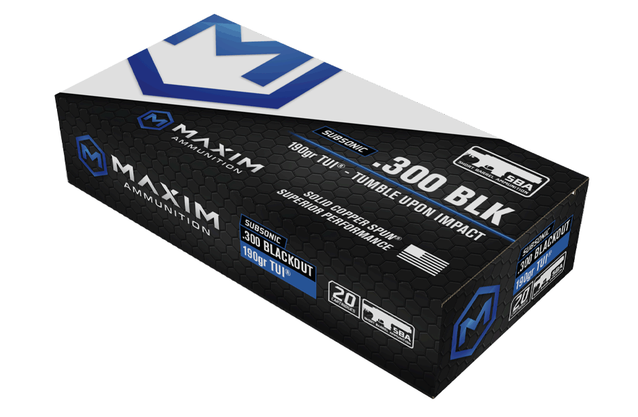 Maxim Defense MXM-49005 .300 AAC Blackout 190gr Solid Copper SBA 20-Rd - Box or Case