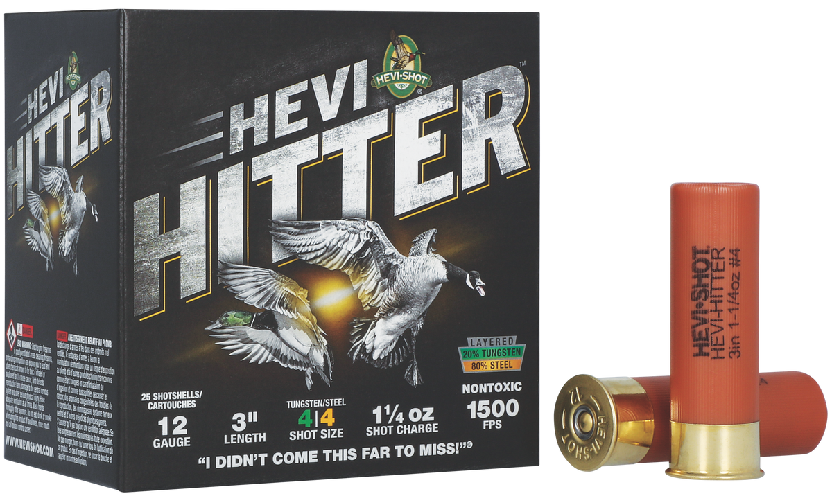 Hevishot HEVI-Hitter 12 Gauge 3" 1-1/4 oz #4 Shot 1500 fps - Box or Case