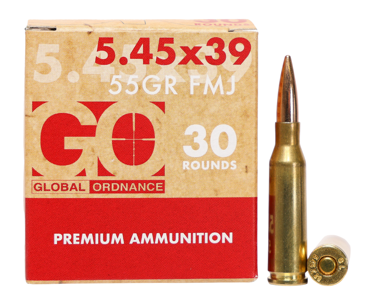 Global Ordnance 5.45x39mm 55gr FMJ 30/Box Rifle Ammo - Box or Case
