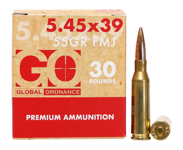 Global Ordnance 5.45x39mm 55gr FMJ 30/Box Rifle Ammo - Box or Case