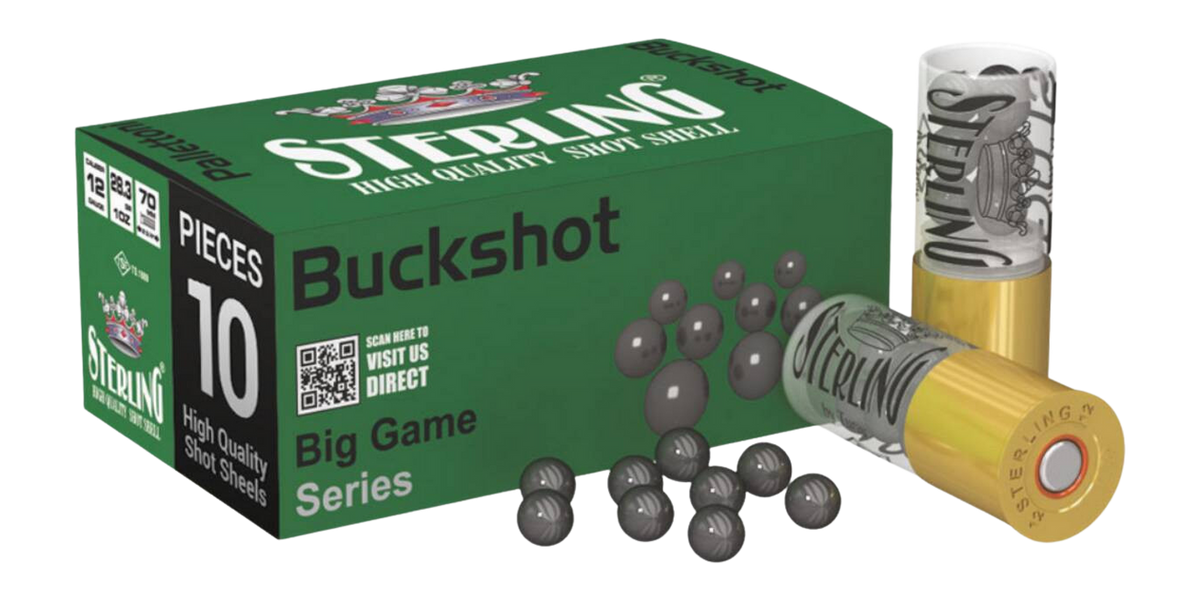 Global Ordnance Sterling 12 Gauge 2.75" 9-Pellet 00 Buckshot - Box or Case