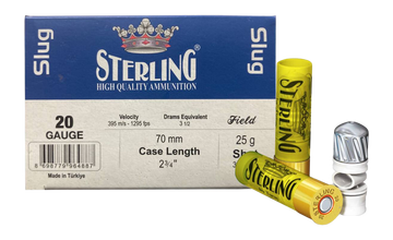Global Ordnance Sterling 20 Gauge 2.75" 7/8 oz Rifled Slug - Box or Case