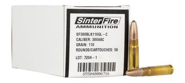 SinterFire GreenLine .300 AAC Blackout 110gr Lead Free Frangible Rifle Ammo - Box or Case