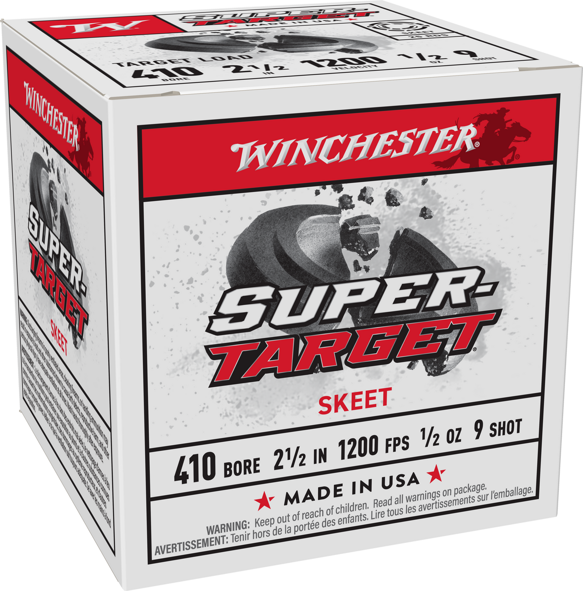 Winchester Ammo Super Target 410 Bore 2-1/2" 1/2 oz #9 Lead Shot - Box or Case