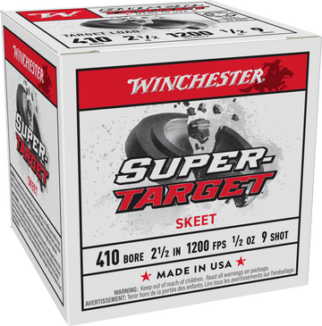 Winchester Ammo Super Target 410 Bore 2-1/2" 1/2 oz #9 Lead Shot - Box or Case