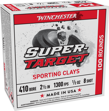 Winchester Ammo Super Target 410 Bore 2-1/2" 1/2 oz #8 Shot - Box or Case