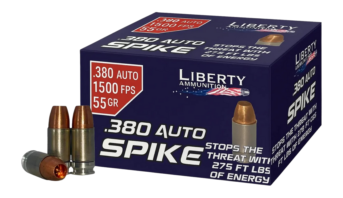 Liberty Ammunition Spike 2 .380 ACP 55gr Solid Hollow Point - Box or Case