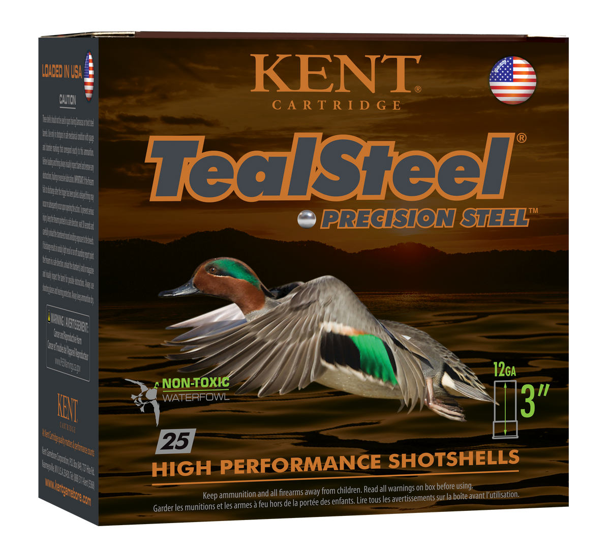Kent Cartridge Teal Steel 12 Gauge 2.75" 1-1/4 oz #5 Shot - Box or Case