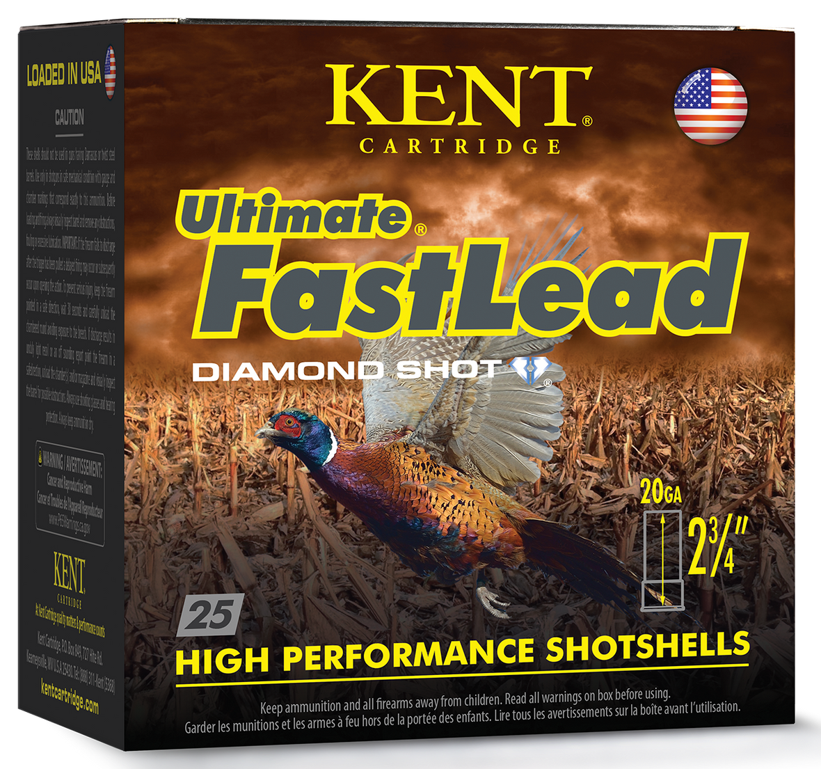 Kent Cartridge Ultimate Fast Lead 20 Gauge 2.75" 1 oz #7.5 Shot 25 Rd - Box or Case