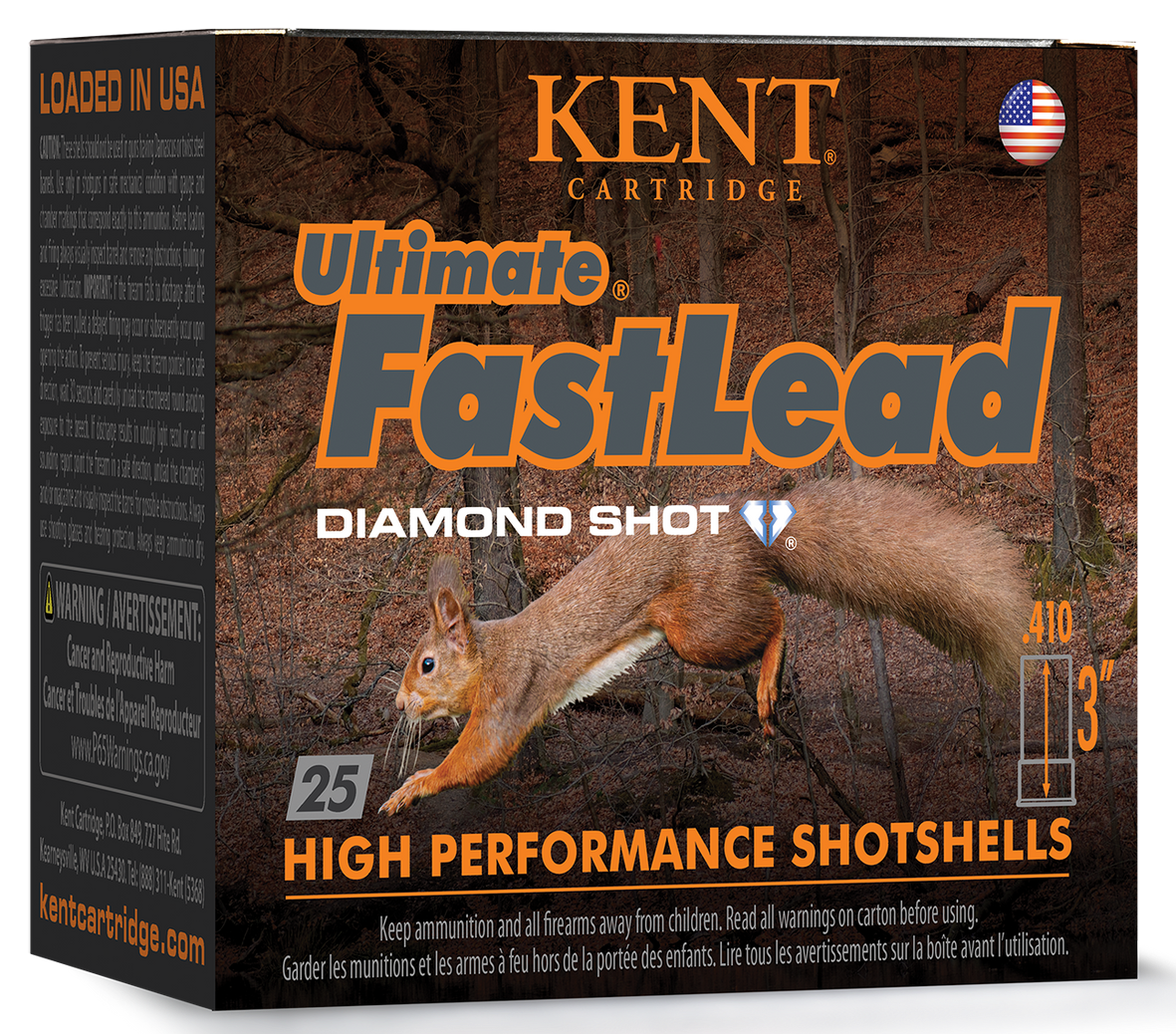 Kent Cartridge Ultimate Fast Lead 410 Bore 3" 11/16 oz #7.5 Shot 25 Rd - Box or Case
