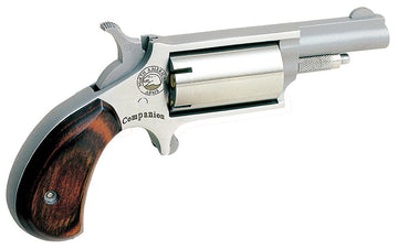 Discover the North American Arms Companion 22MCB .22 Cal SAO Revolver with a 1.63” barrel and 5-round capacity. Features stainless steel construction and rosewood birdshead grip—ideal for black powder enthusiasts.