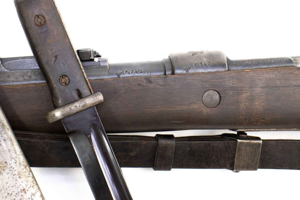 German Kar98k M937B 8mm WWII (Portuguese Contract) Mauser - Matching Bayonet and Serial Number F742