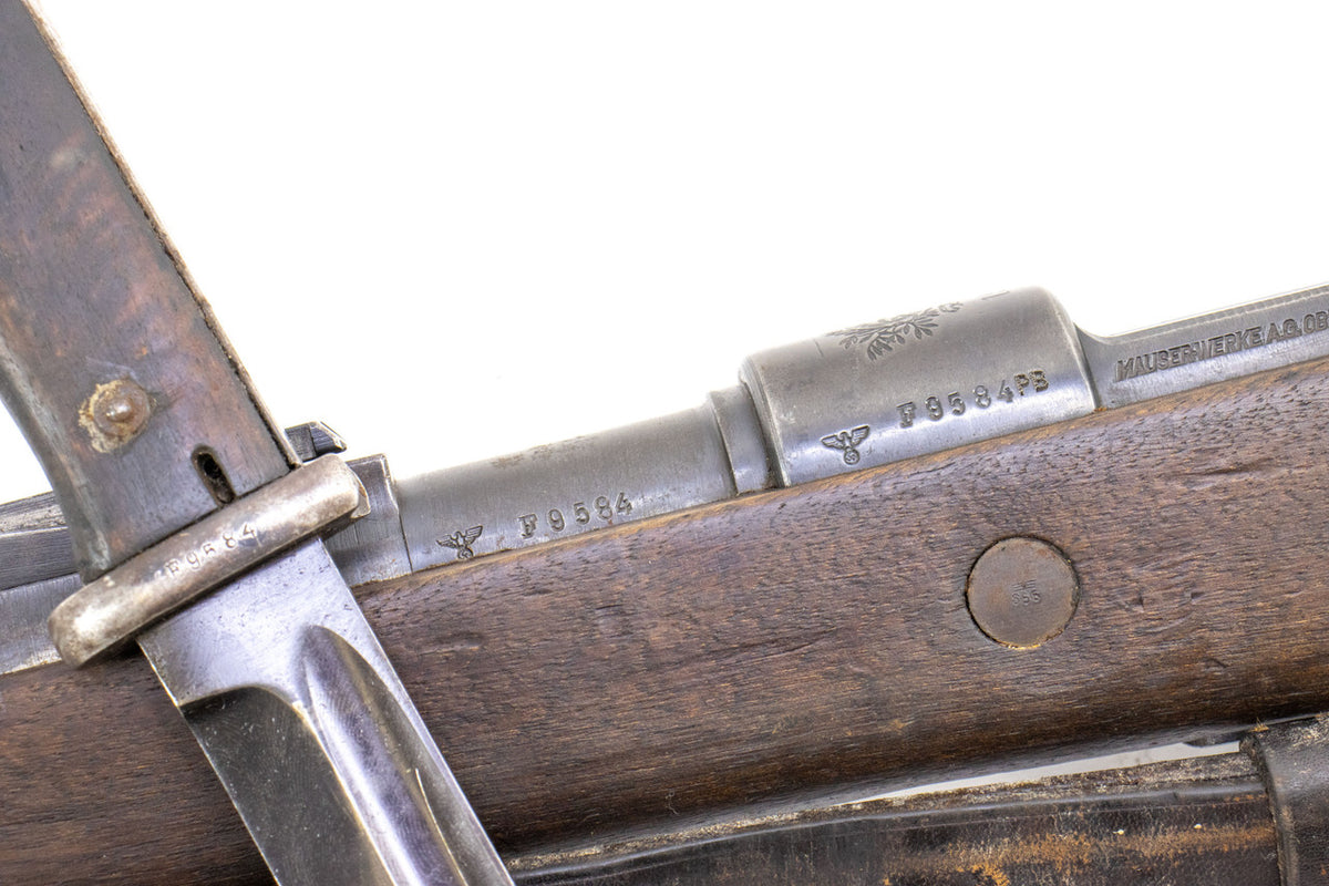 German Kar98k M937B 8mm WWII (Portuguese Contract) Mauser - Matching Bayonet and Serial Number F9584PB