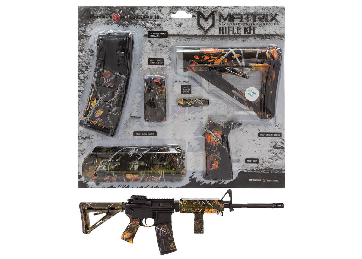 Matrix Diversified Ind MAGMIL42WF Magpul AR-15 Carbine Accessory Kit Wildfire Camo Ambidextrous