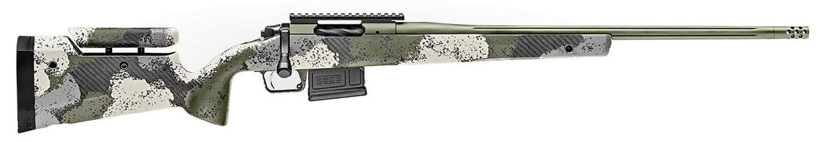 Discover the Springfield Armory Model 2020 Waypoint BAW92265CMGA in 6.5 Creedmoor with a 22” fluted barrel. Features Mil-Spec Green Cerakote finish, Evergreen Camo adjustable carbon fiber stock, and TriggerTech adjustable trigger—ideal for precision shooting.