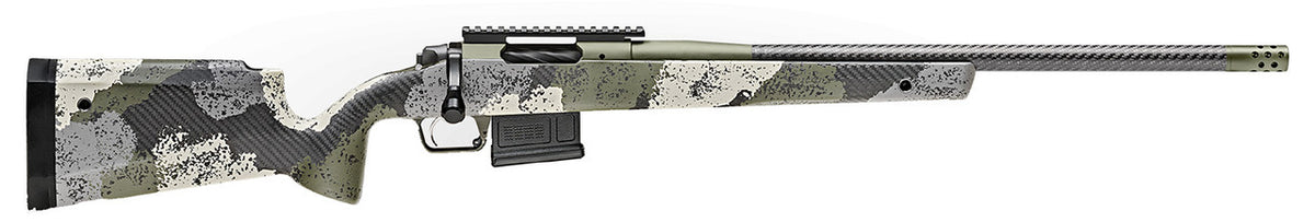Discover the Springfield Armory Model 2020 Waypoint BAW92265CMCFG in 6.5 Creedmoor with a 22” carbon fiber barrel. Features Mil-Spec Green Cerakote finish, Evergreen Camo hybrid carbon fiber stock, and TriggerTech adjustable trigger—ideal for precision shooting.