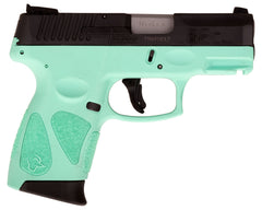 Taurus G2C 9mm Luger Semi Auto Pistol 3.2" Barrel 12 Rounds 3 Dot Sights Cyan Polymer Frame Black Finish