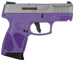 Taurus PT111 G2C Semi Auto Pistol 9mm Luger 3.2" Barrel 12 Rounds 3 Dot Sights Matte Stainless Steel Slide/Polymer Frame Dark Purple Finish