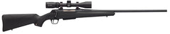 Winchester XPR .270 Win Bolt-Action Rifle with 24” barrel and Vortex Crossfire II scope. Features matte black synthetic stock, M.O.A. Trigger, and 3-round capacity—ideal for hunting and target shooting.