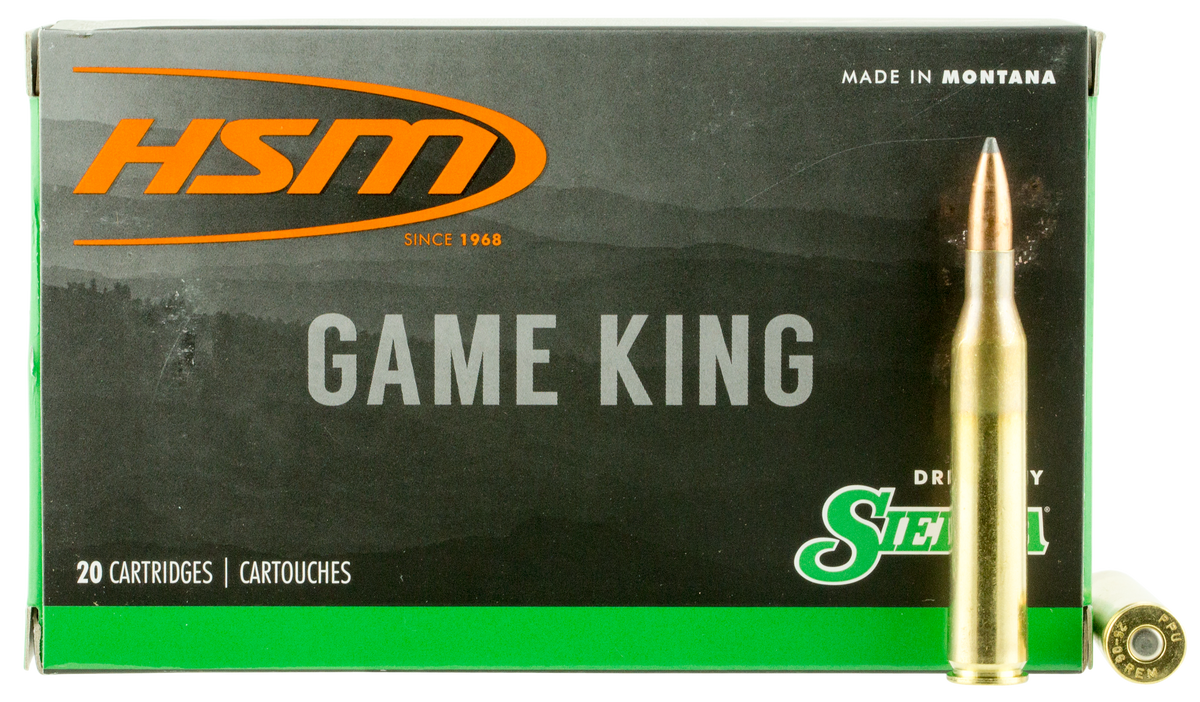 HSM Game King 25-06 Rem 100gr Sierra GameKing Spitzer Boat Tail - Box or Case