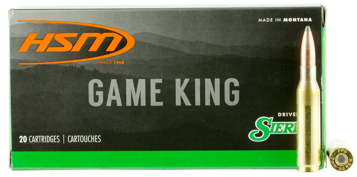 HSM Game King 7mm-08 Rem 150gr Sierra GameKing Spitzer Boat Tail 20 Rd - Box or Case