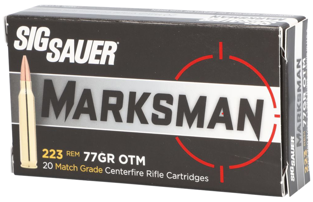 Sig Sauer Marksman 223 Rem 77gr Open Tip Match 20 Rd/Box - Box or Case