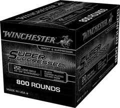 Winchester Ammo Super Suppressed 22 LR 45 gr Black Copper Plated Round Nose 800 Per Box