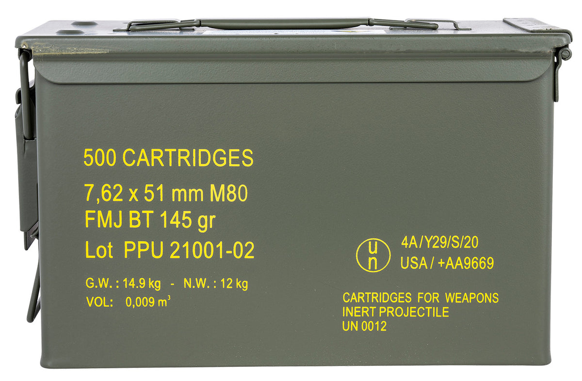 PPU Rangemaster 7.62x51mm NATO 145 gr Full Metal Jacket Boat Tail/ 500rds *Sold by Case *Includes Metal Can