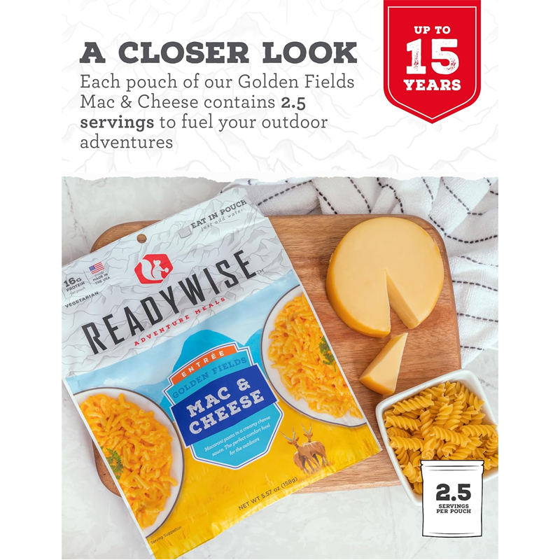 ReadyWise Golden Fields Mac and Cheese - 6 Pouch Case