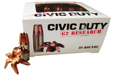 G2 Research Civic Duty 45 ACP +P 164gr Copper Expansion Projectile 20 Rd - Box or Case
