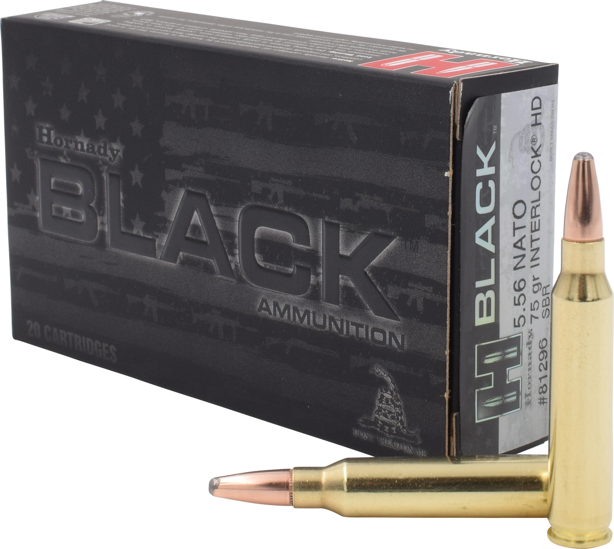 Hornady Black 5.56x45mm NATO 75gr InterLock HD 20rd - Box or Case