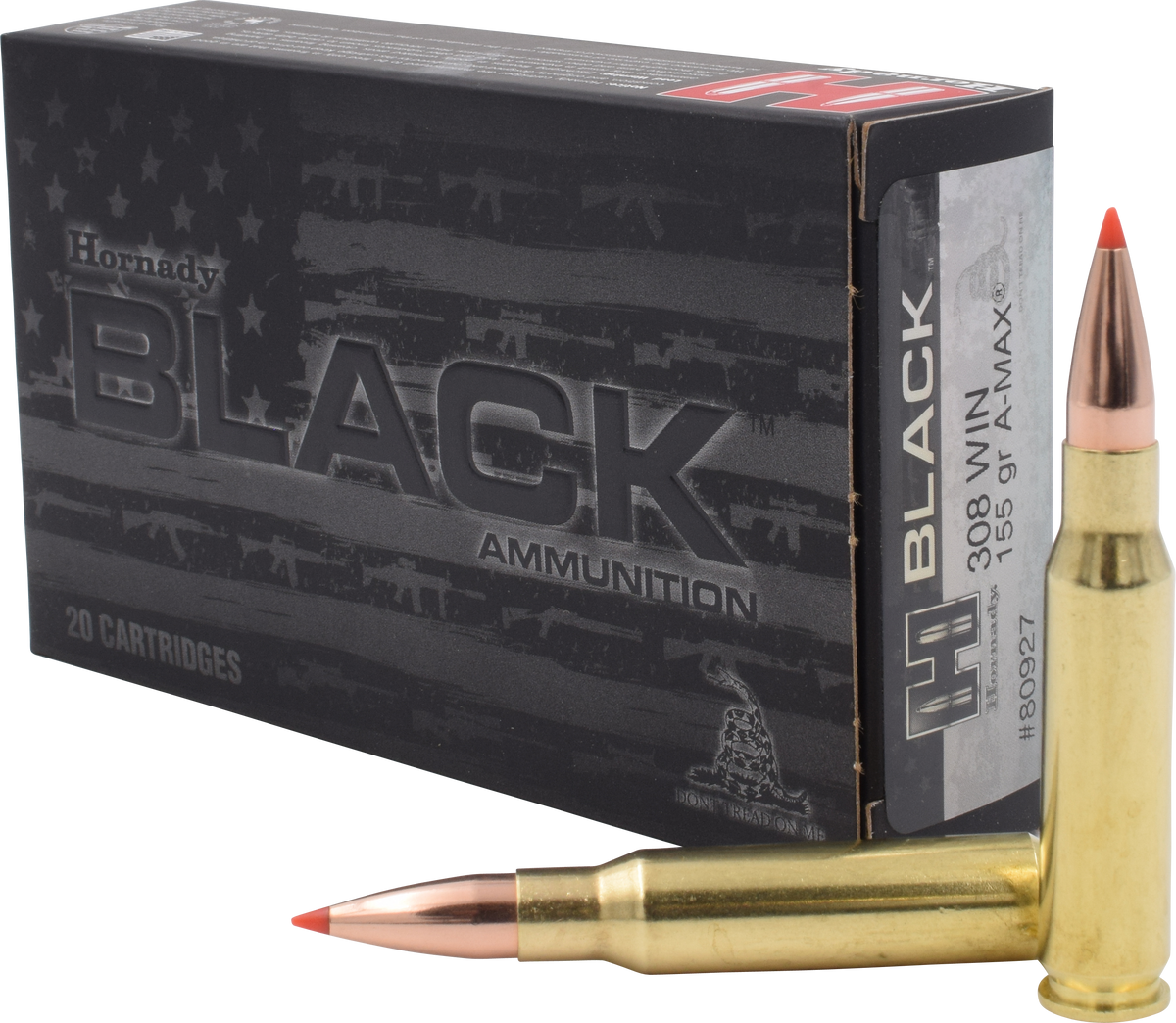 Hornady Black 308 Win 155gr A-Max 20-Rd - Box or Case