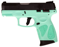 Taurus G2C 9mm Luger Semi Auto Pistol 3.2" Barrel 12 Rounds 3 Dot Sights Cyan Polymer Frame Black Finish