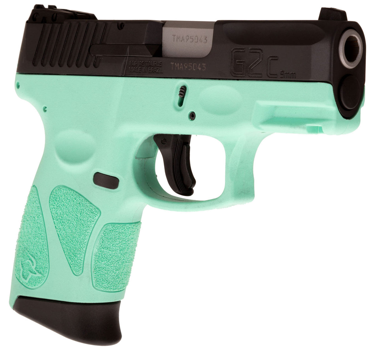 Taurus G2C 9mm Luger Semi Auto Pistol 3.2" Barrel 12 Rounds 3 Dot Sights Cyan Polymer Frame Black Finish