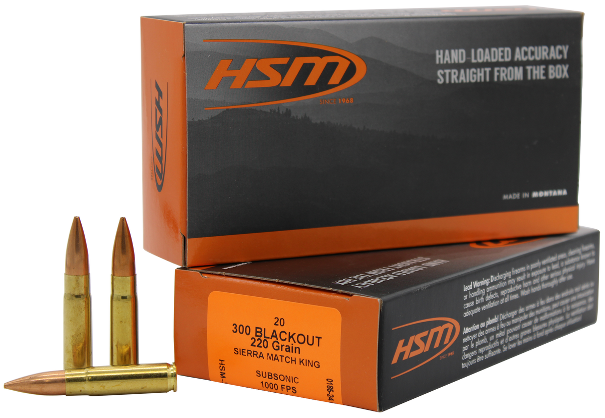 HSM Match 300 Blackout 220gr Sierra MatchKing BTHP 20 Rd - Box or Case