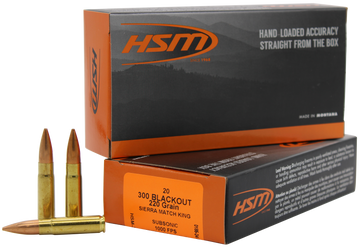 HSM Match 300 Blackout 220gr Sierra MatchKing BTHP 20 Rd - Box or Case