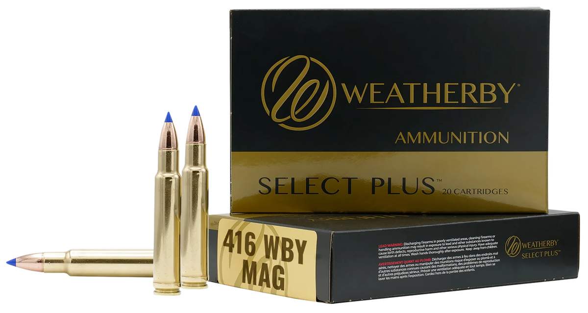 Weatherby Select Plus 416 Wthby Mag 350 gr Barnes Tipped TSX Lead Free 20rd - Box or Case