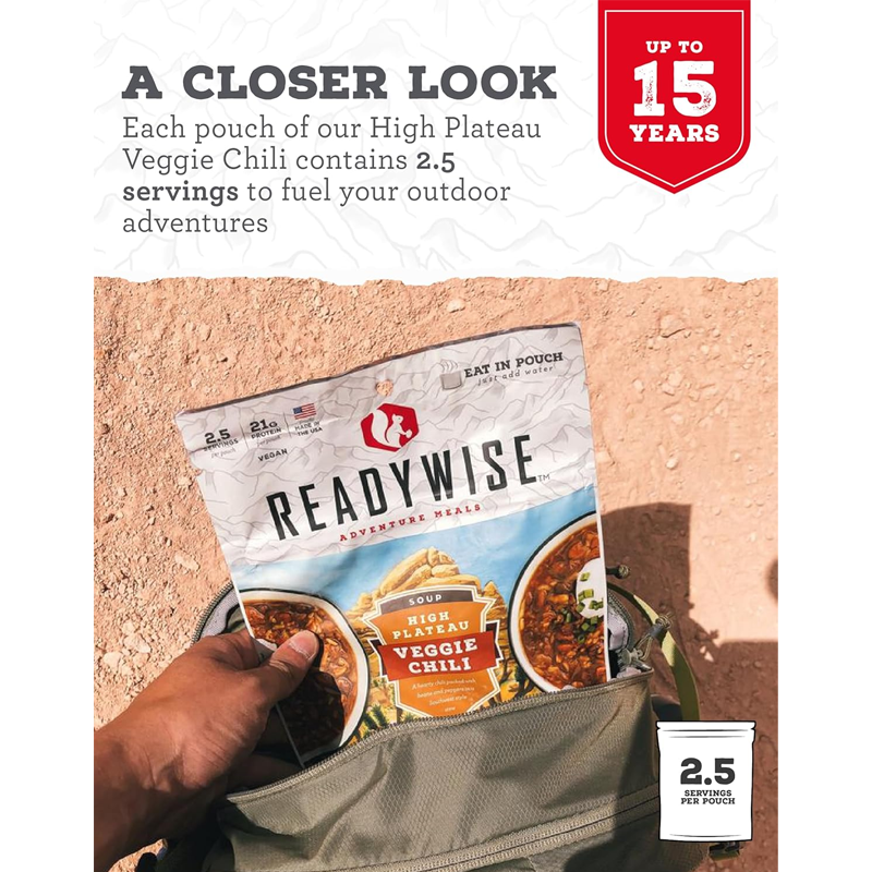 ReadyWise High Plateau Veggie Chili Soup - 6 Pouch Case