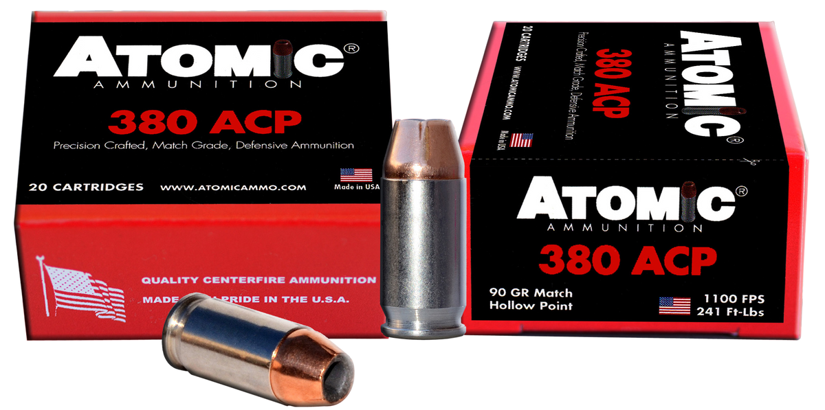 Atomic Pistol Precision Craft 380 ACP 90gr Hollow Point - Box or Case