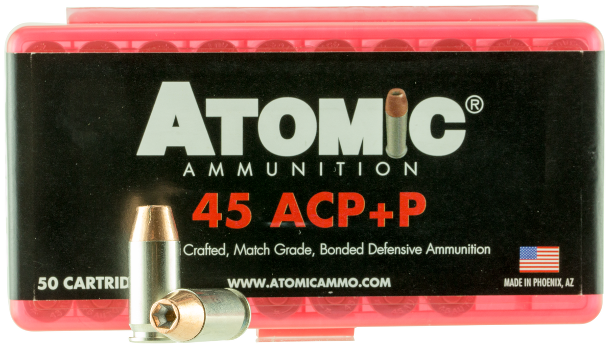 Atomic Pistol Precision Craft 45 ACP +P 185gr Bonded Match Hollow Point - Box or Case