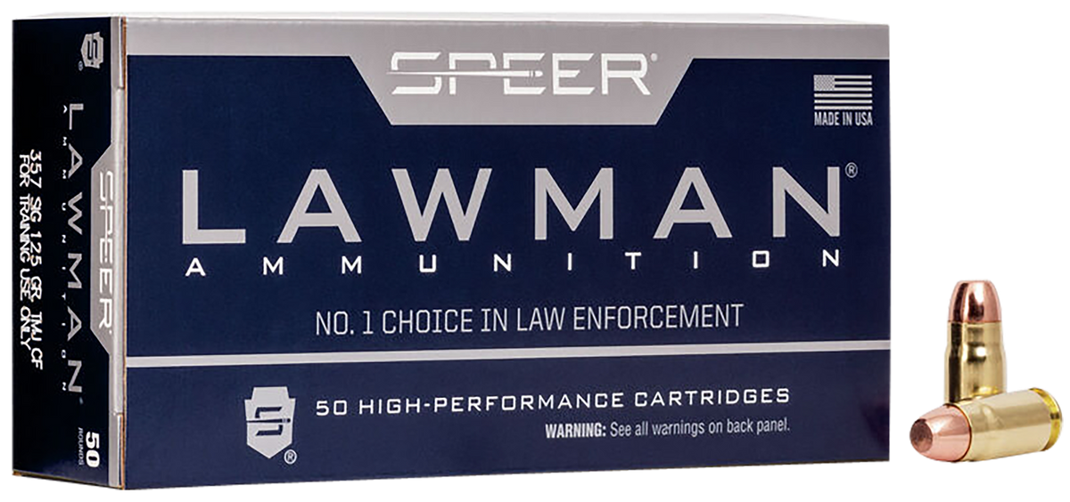 Speer Ammo Lawman Training Clean-Fire 357 Sig 125gr TMJ 50/20 - Box or Case