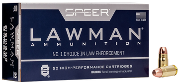 Speer Ammo Lawman Training Clean-Fire 357 Sig 125gr TMJ 50/20 - Box or Case