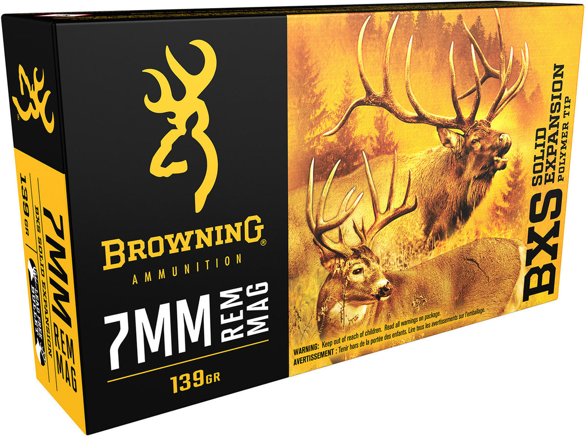 Browning Ammo BXS Copper Expansion 7mm Remington Mag 139gr 20rd Box