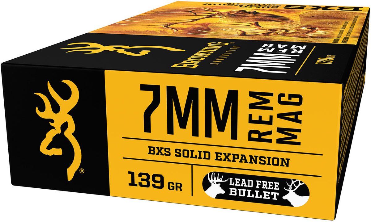 Browning Ammo BXS Copper Expansion 7mm Remington Mag 139gr 20rd Box