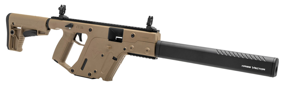 Shop the Kriss Vector CRB G2 9mm Semi-Auto Rifle with a 16” barrel and 40-round capacity. Features FDE aluminum receiver, KRISS Super V Recoil Mitigation, Glock-compatible magazine—ideal for tactical shooters seeking innovation and performance.